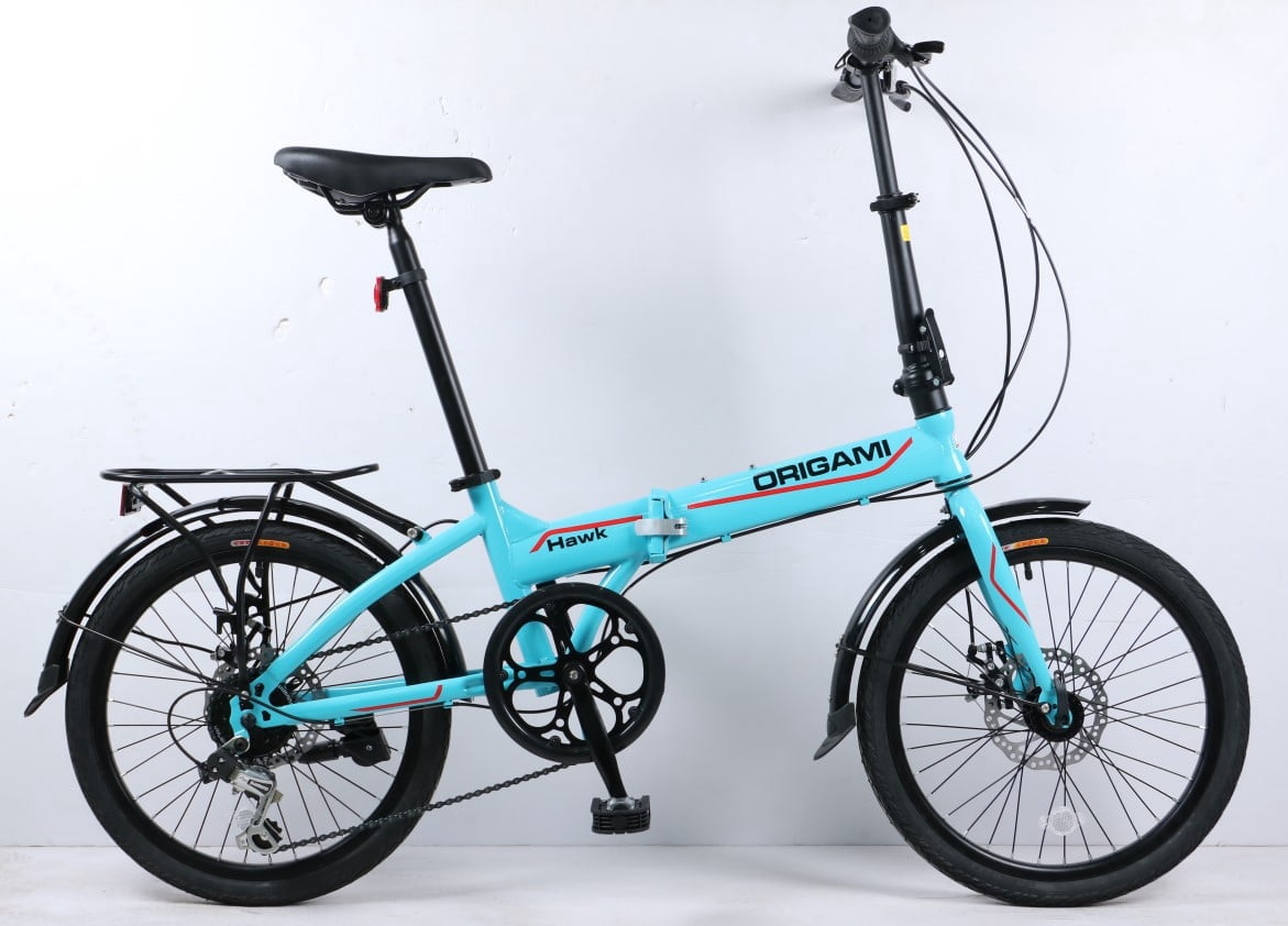 Origami Bicyclei Hawk folding bicycle in blue