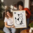 Origami Cat Wall Art Print, Japanese Zen Pet Line Art Decor - Walmart.com