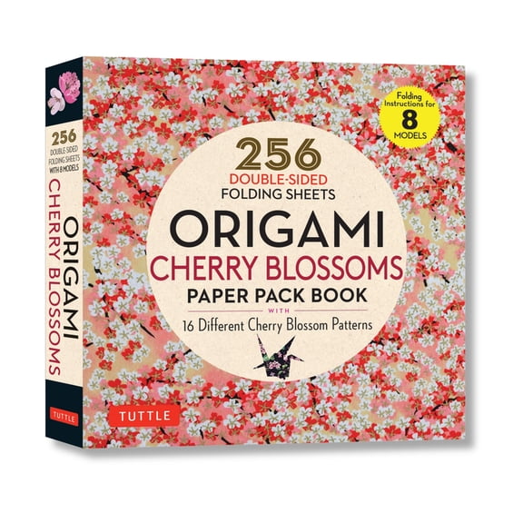 Origami Cherry Blossoms Paper Pack Book: 256 Double-Sided Folding Sheets with 16 Different Cherry Blossom Patterns with , (Paperback)
