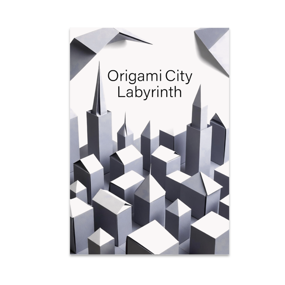Origami City Labyrinth Art - Modern Decor Enthusiast - 13x19 Poster Print