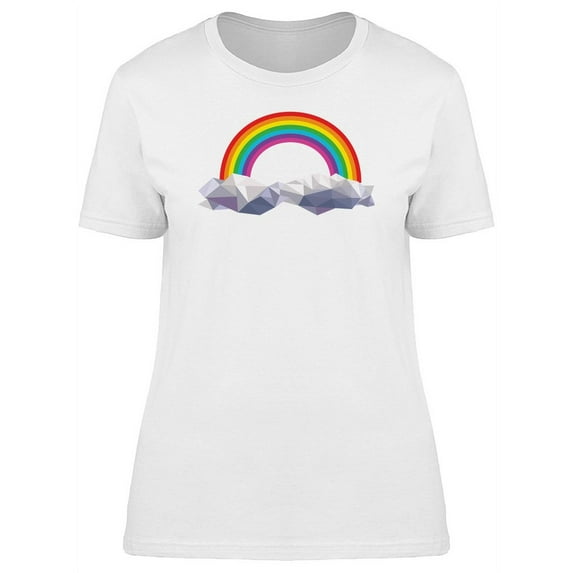 Origami Clouds With Rainbow T-Shirt Women -Image by Shutterstock, Female x-Large
