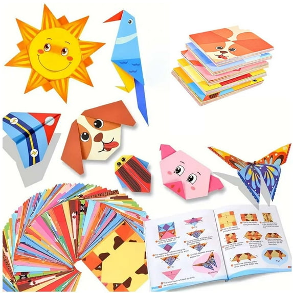 Origami Craft Paper Set | 57 Multicolored Watercolor Sheets with 27 Designs | Creative Folding Paper Kit for Art Projects | Includes Instruction Book | Gift Suitable