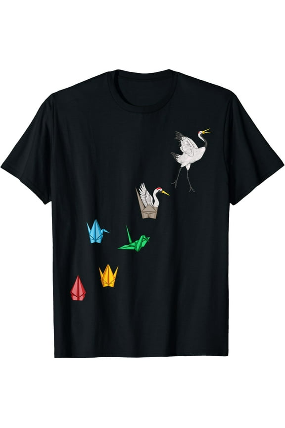 Origami Crane Shirt - Japanese Origami Paper Folding Crane T-Shirt men and women can wear, black, white, gifts