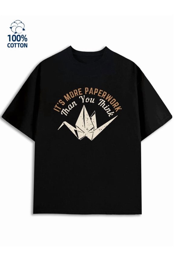 Origami Crane Tee mens funny humor 180G 100% Cotton black vintage vintage Classic Unisex Shirt Graphic Tee tshirts Classic Unisex Shirt Printed tshirts