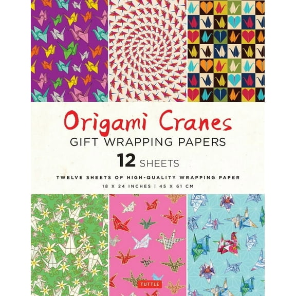 Origami Cranes Gift Wrapping Papers - 12 Sheets: 18 X 24 Inch (45 X 61 CM) Wrapping Paper (Other)