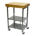 thumbnail image 1 of Origami Foldable Wheeled Portable Solid Wood Top Kitchen Island Bar Cart, 1 of 10
