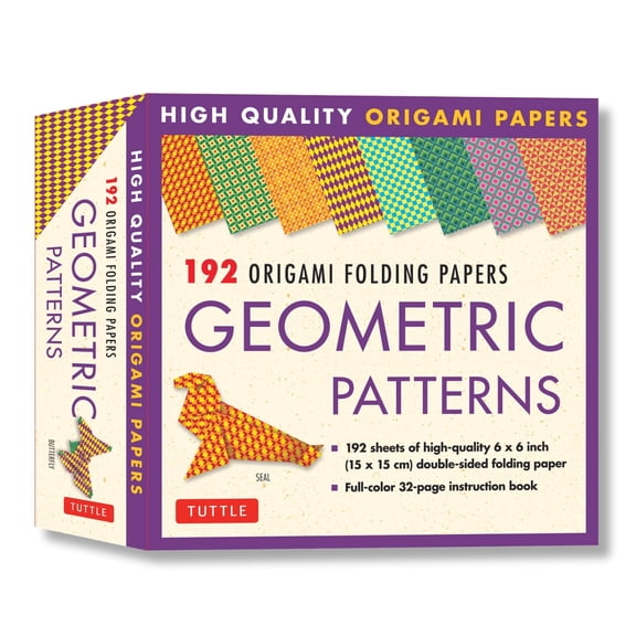Pre-Owned Origami Folding Papers - Geometric Patterns - 192 Sheets: 10 Different Patterns of 6 Inch (15 CM) Double-Sided Origami Paper (Includes Instructions for 4 Projects) (Other)