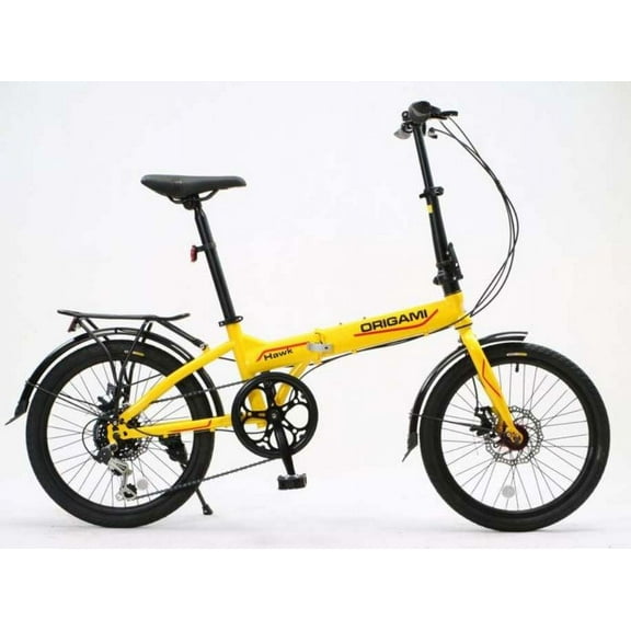 Origami Hawk folding bicycle in Yellow