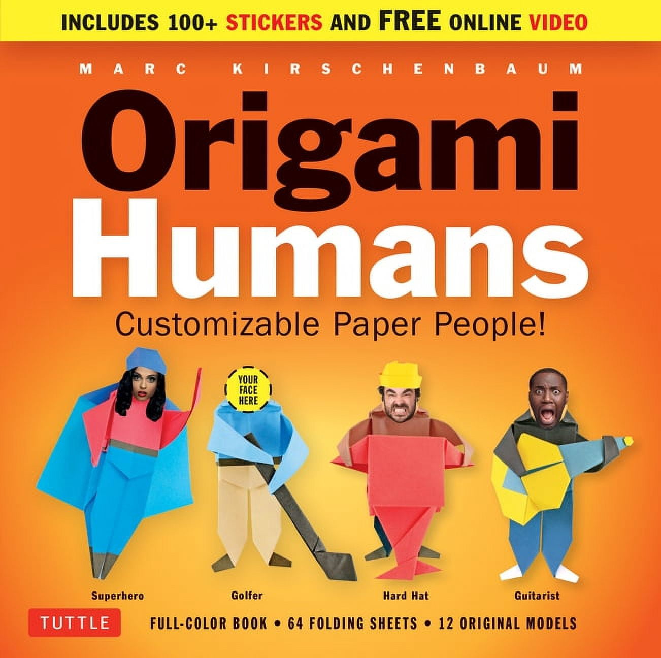 Origami Humans Kit : Customizable Paper People! (Full-color book, 64 sheets of Origami Paper, Stickers & Video Tutorials) (Mixed media product)
