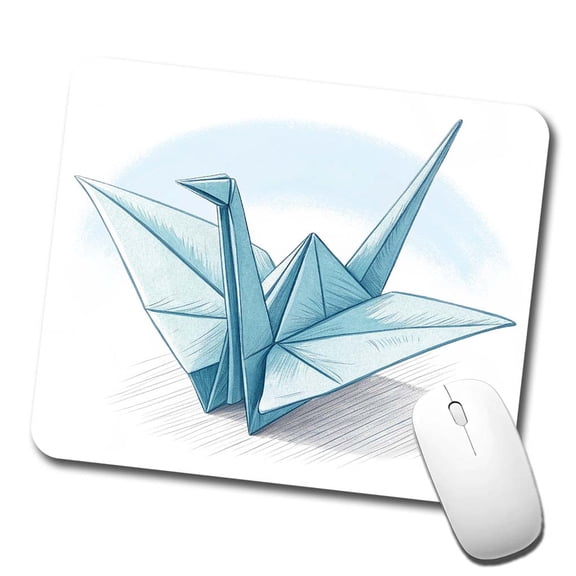 Origami Illustration Paper Crane Mouse Pad Low Profile Gaming Mat