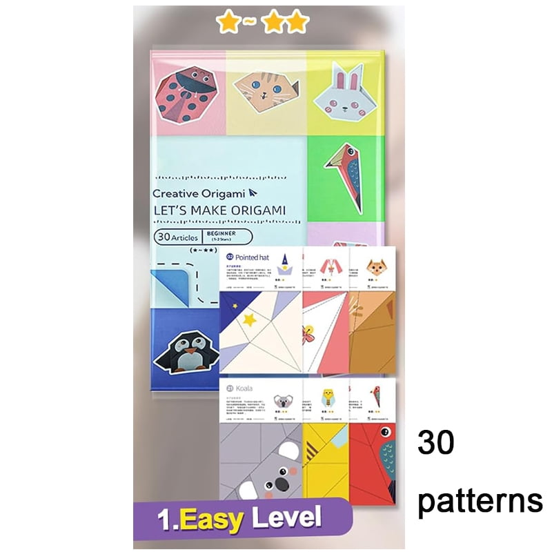 Origami Kit 30/96 Sheets Origami Paper Craft Guiding Book DIY Art Craft ...