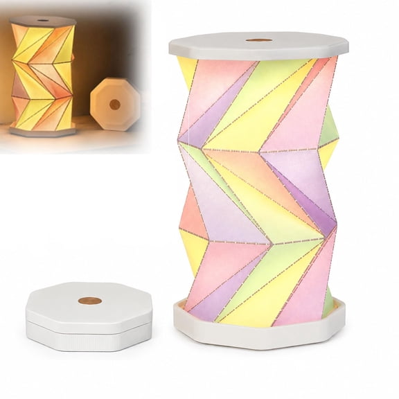Origami Lantern Lanterns Rechargeable Portable Paper Night Light for Travel | Battery Powered Table Lamp with Foldable Book Design Ideal on Desks Bedside Campsites Reading Nooks Bedrooms and Dorms