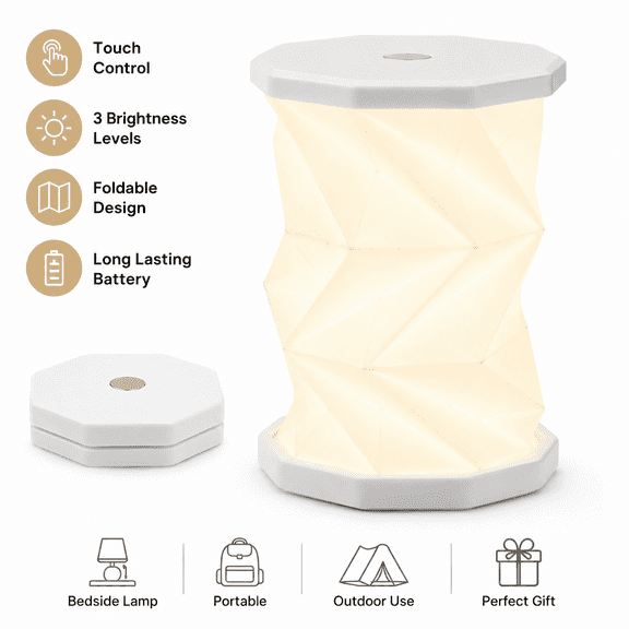 Origami Lantern Lanterns Rechargeable Portable Paper Night Light for Travel Battery Powered Table Lamp with Foldable Book Design Ideal on Desks(Type3)
