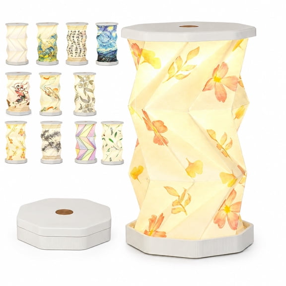 Origami Lanterns Rechargeable, Portable Paper Night Light Battery Powered, Table Lamp with Foldable Book Design, Ideal on Desks Bedside Campsites Reading Nooks Bedrooms and Dorms
