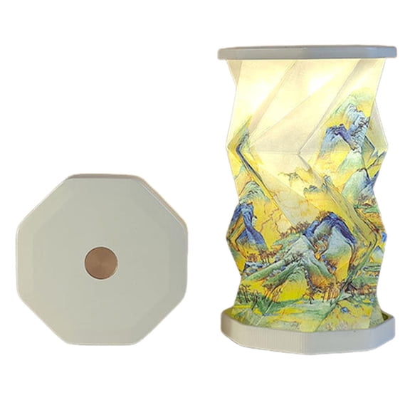 Origami Lanterns Rechargeable, Rice Paper Foldable Desk Lamp, Portable Paper Travel Night Light, Touch Dimmable Wireless Lantern for Home Travel Gifts for Women Men