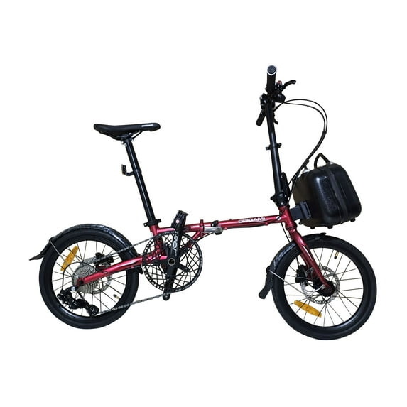 Origami Lotus 9-speed chromoly folding bike with hydraulic disc brakes