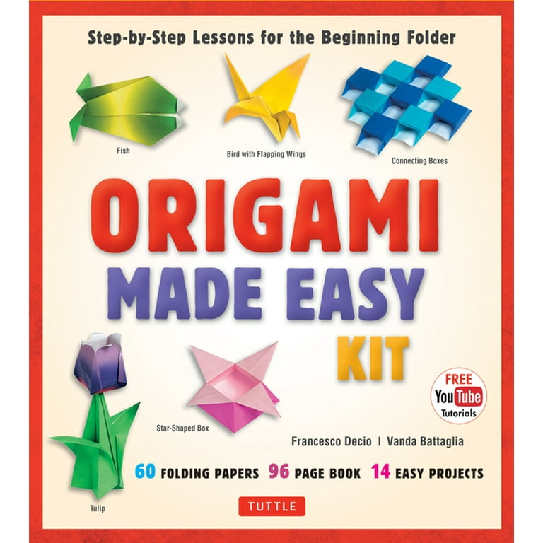 Origami Made Easy Kit Step By Step Lessons for the Beginning Folder Kit with Origami Book 14 Projects 60 Origami Papers Video Tutorial Other