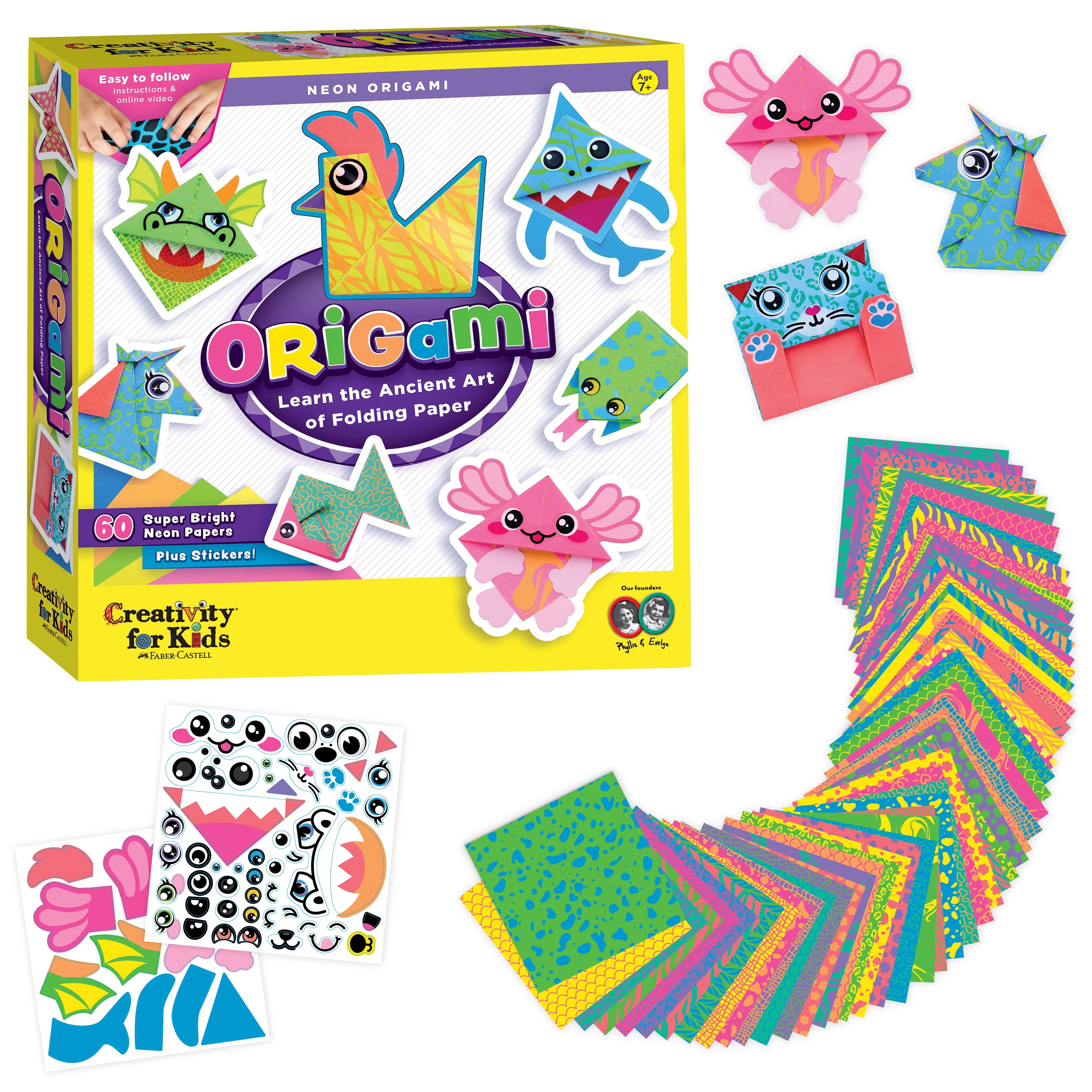 Creativity for Kids Origami Craft: DIY Origami Kit for Kids, 60 Bright Origami Papers, DIY Arts & Crafts for Kids, Kids Activities (Ages 7+)