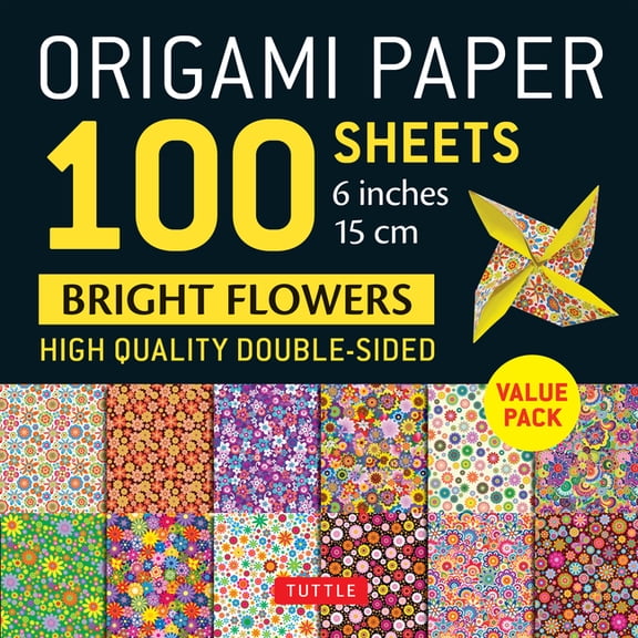 Origami Paper 100 Sheets Bright Flowers 6 (15 CM): Tuttle Origami Paper: Double-Sided Origami Sheets Printed with 12 Dif, (Loose Leaf)