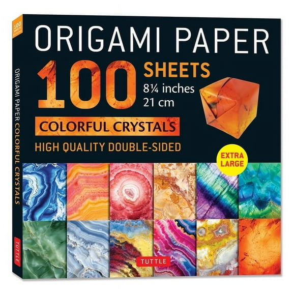 Origami Paper 100 Sheets Colorful Crystals 8 1/4 (21 CM): Extra Large Double-Sided Origami Sheets Printed with 12 Differ, (Loose Leaf)