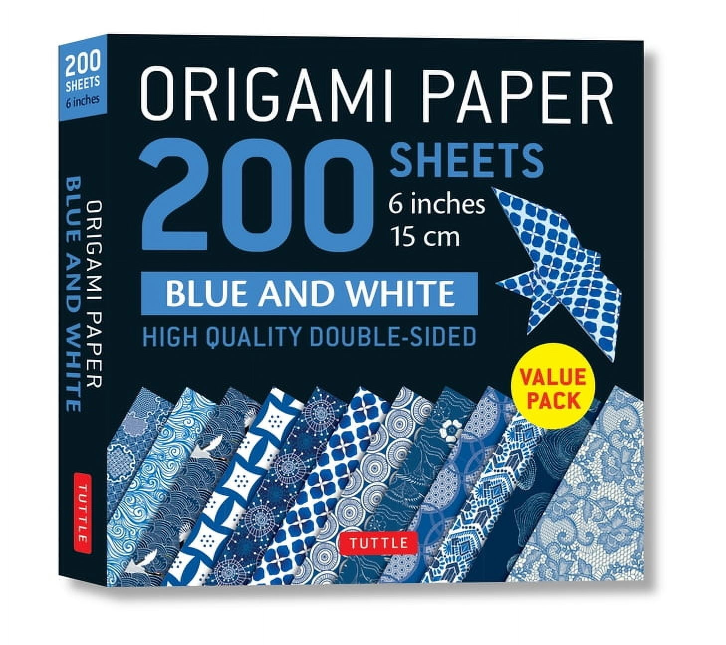 TUTTLE PUBLISHING Origami Paper 200 Sheets Blue and White Patterns 6 (15 CM): Double Sided Origami Sheets Printed with 12 Different Designs (Instructions for 6 Projects Included) (Other)