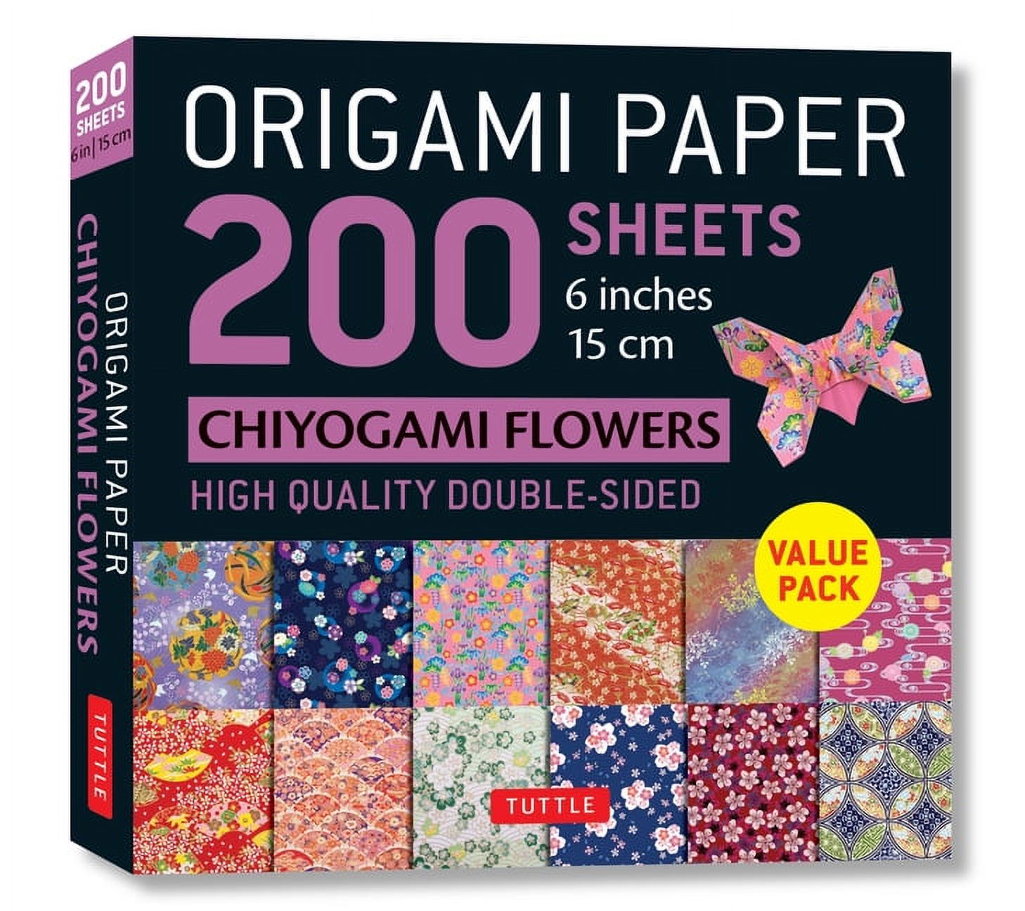 Papier Origami Japonais 15x15 Cm - 45 Motifs Réversibles | Chiyogami | Par Toyo