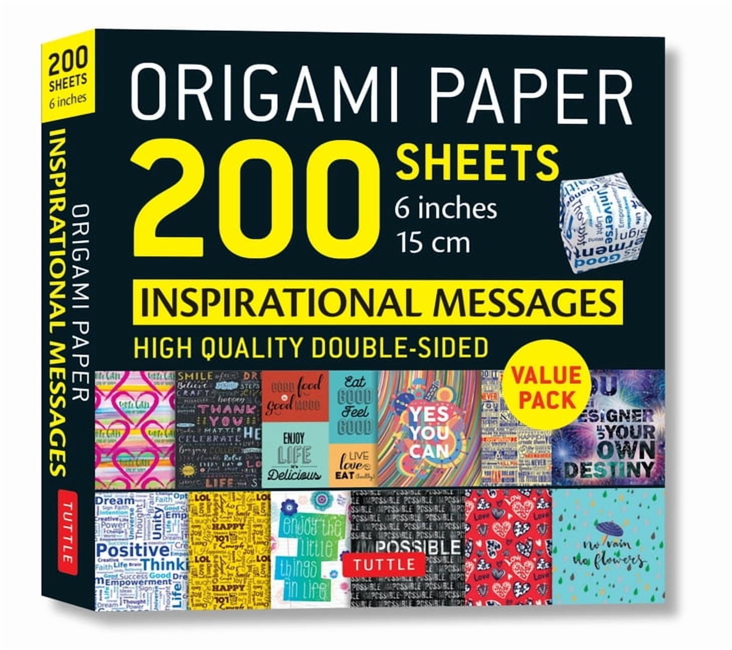 TUTTLE PUBLISHING Origami Paper 200 Sheets Inspirational Messages 6 (15 CM): Tuttle Origami Paper: Double Sided Origami Sheets Printed wit, (Loose Leaf)