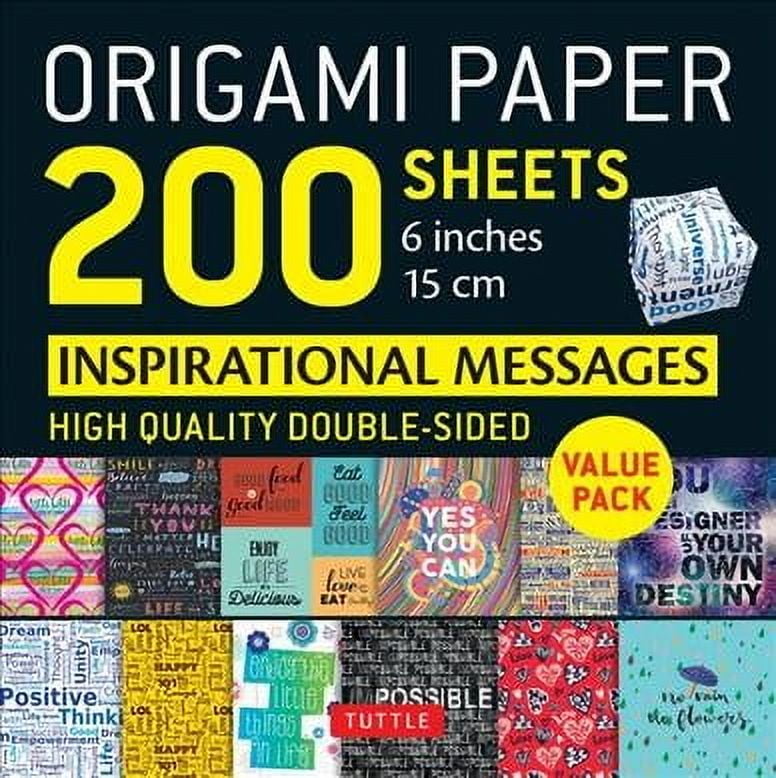 TUTTLE PUBLISHING Origami Paper 200 Sheets Inspirational Messages 6 (15 CM): Tuttle Origami Paper: Double Sided Origami Sheets Printed with 12 Different Designs (Instructions for 8 Projects Included) (Other)