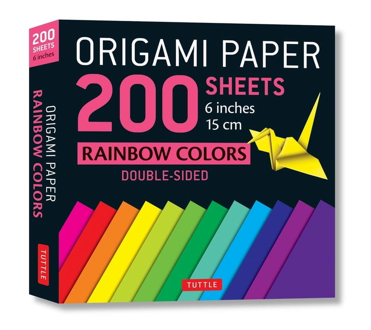 TUTTLE PUBLISHING Origami Paper 200 Sheets Rainbow Colors 6" (15 CM) : Tuttle Origami Paper: High-Quality Origami Sheets Printed with 12 Different Colors: Instructions for 8 Projects Included