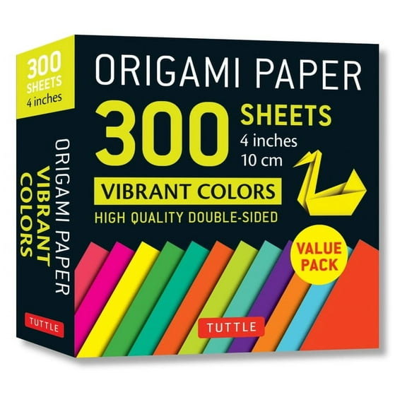 Origami Paper 300 Sheets Vibrant Colors 4 (10 CM): Tuttle Origami Paper: Double-Sided Origami Sheets Printed with 12 Different Designs (Other)