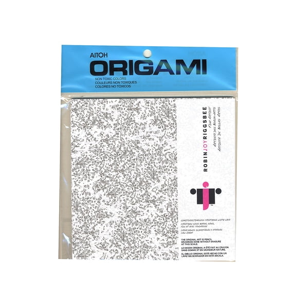 Origami Paper 5 7/8 in. x 5 7/8 in., robin joy pencil drawing, 40 sheets (pack of 6)