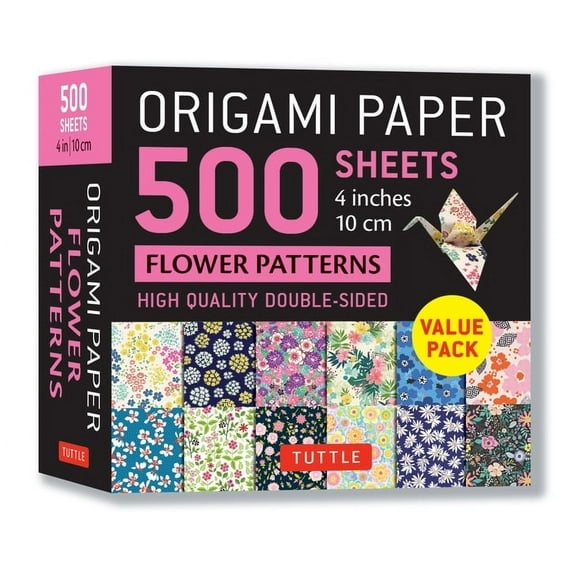 Origami Paper 500 Sheets Flower Patterns 4 (10 CM): Tuttle Origami Paper: Double-Sided Origami Sheets Printed with 12 Different Illustrated Patterns (Other)