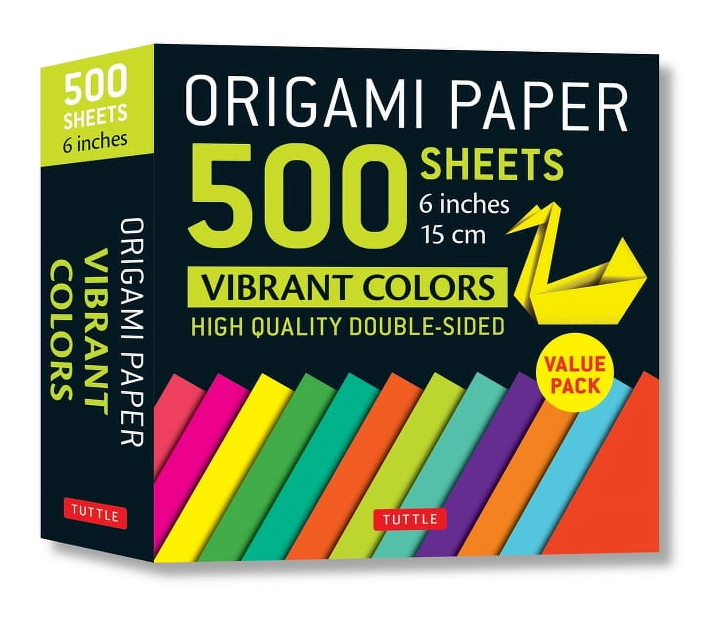 TUTTLE PUBLISHING Origami Paper 500 Sheets Vibrant Colors 6" (15 CM) : Tuttle Origami Paper: High-Quality Origami Sheets Printed with 12 Different Colors: Instructions for 8 Projects Included