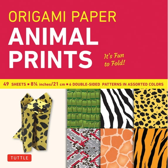 Origami Paper - Animal Prints - 8 1/4" - 49 Sheets: Tuttle Origami Paper: High-Quality Large Origami Sheets Printed with 6 Different Patterns: Instructions for 6 Projects Included