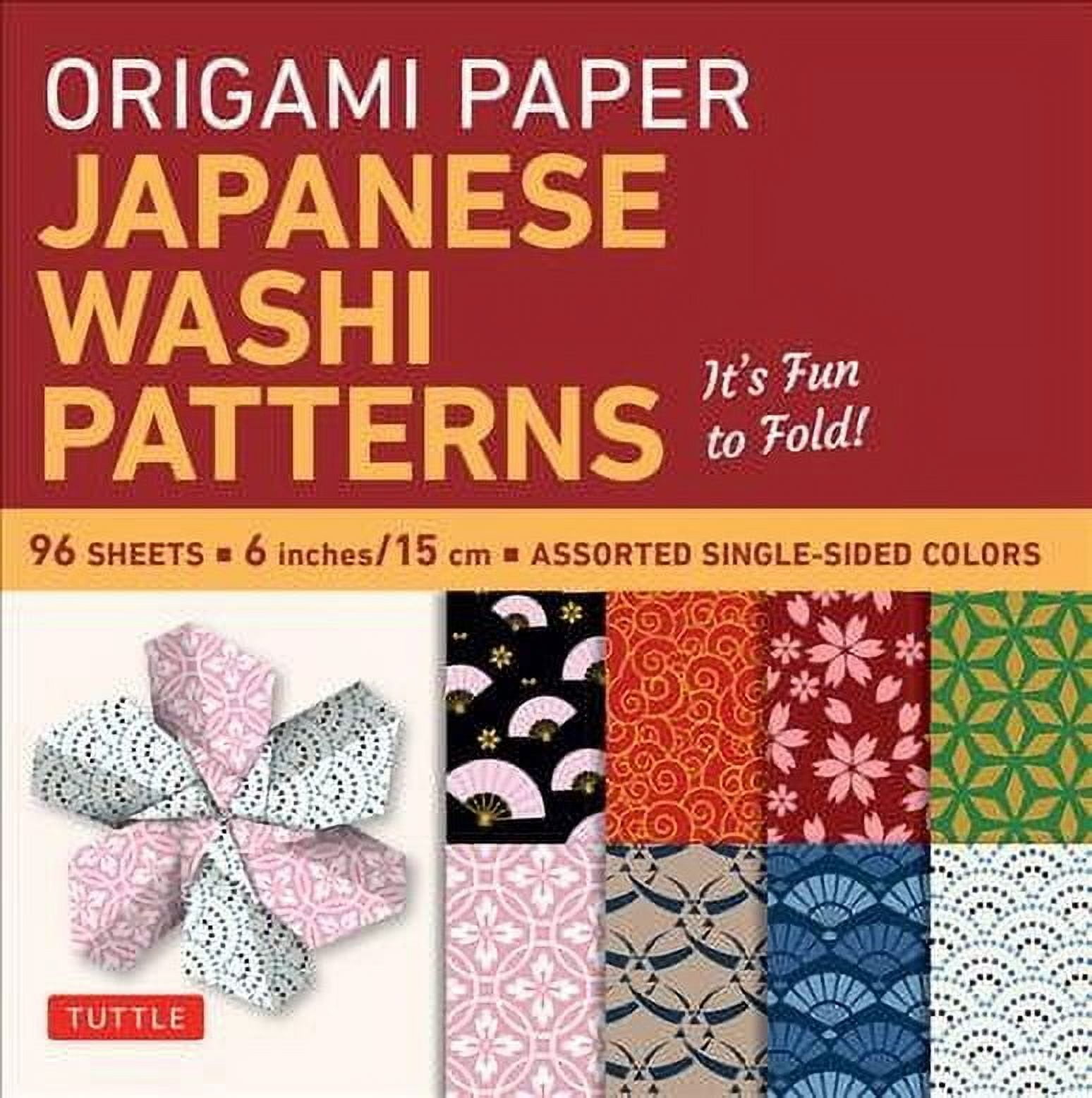 TUTTLE PUBLISHING Origami Paper - Japanese Washi Patterns - 6 - 96 Sheets: Tuttle Origami Paper: Origami Sheets Printed with 8 Different Patterns: Instructions for 7 Projects Included (Other)