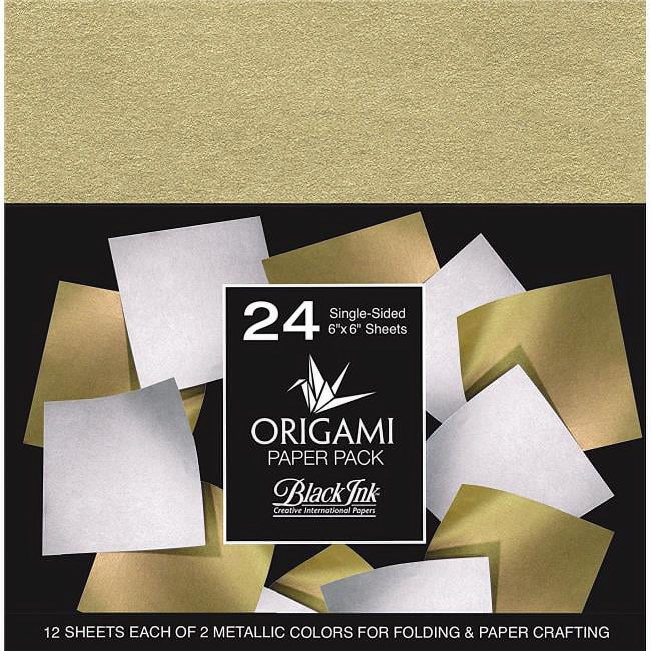 Black Ink 40 pk 6''x6'' Origami Papers Iridescent