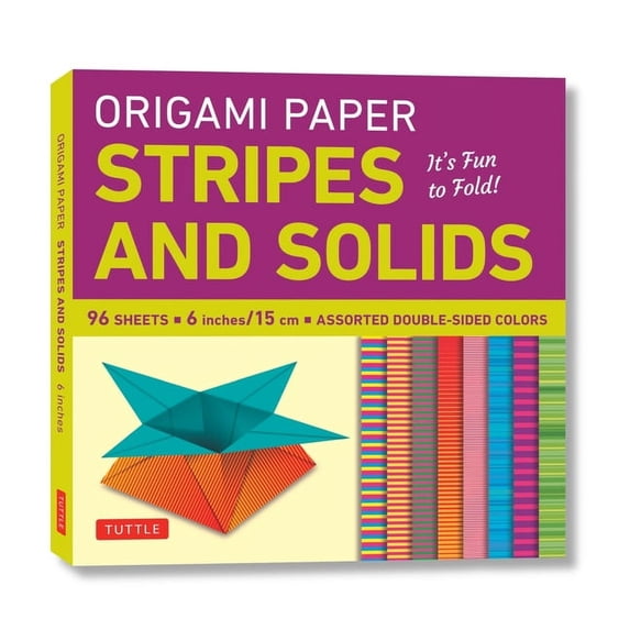Origami Paper - Stripes and Solids 6" - 96 Sheets : Tuttle Origami Paper: High-Quality Origami Sheets Printed with 8 Different Patterns: Instructions for 6 Projects Included (Kit)