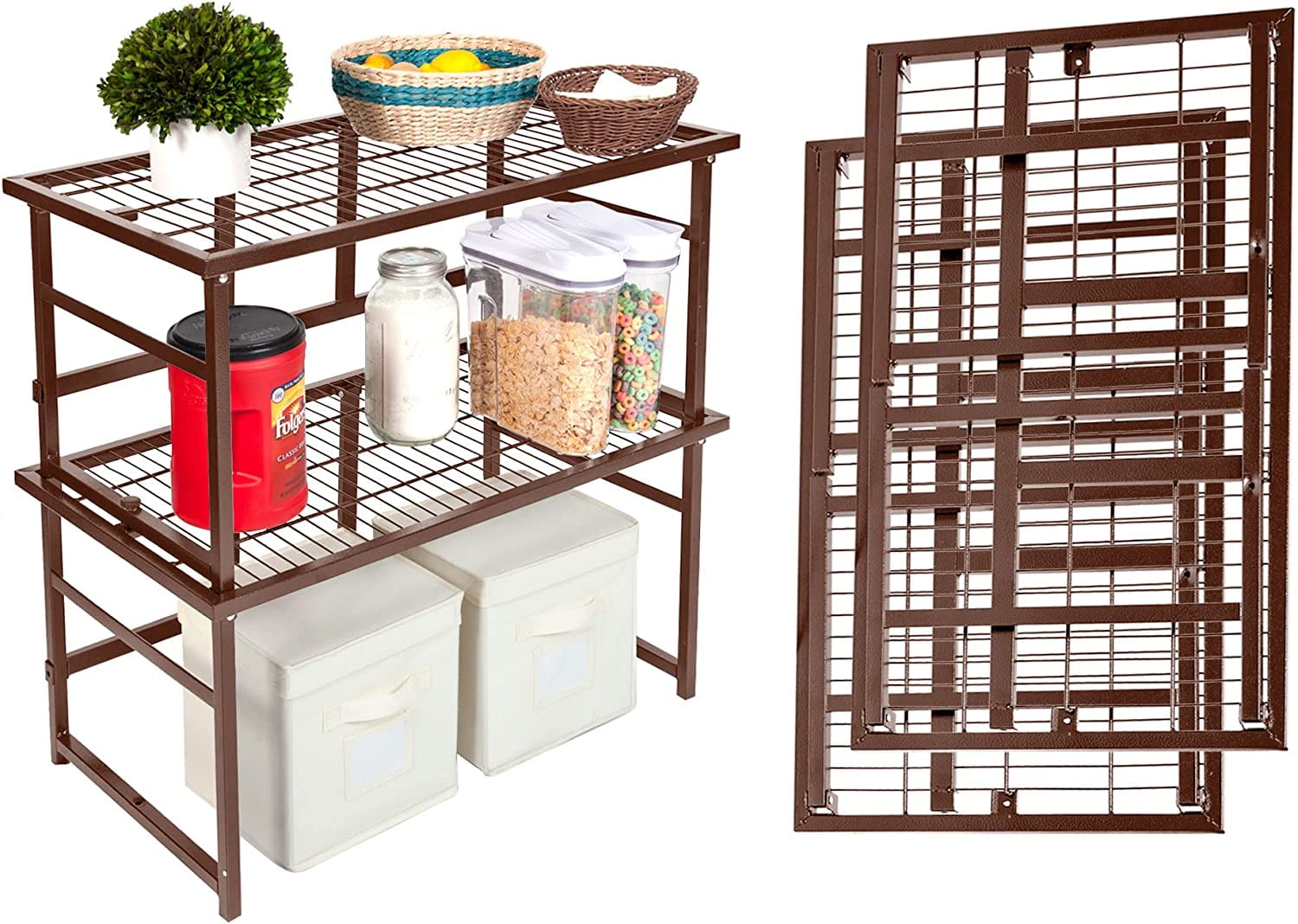 Origami R1 Stackable Storage Shelf, Collapsible/Foldable Steel