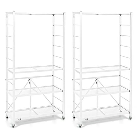 Origami R2 Series Steel Adjustable Shelving Storage Rack, 2 Pack, White