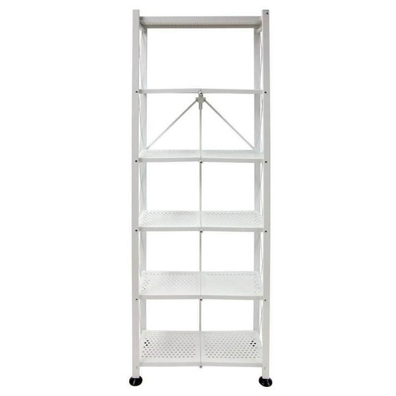 Origami RB-03 6 Shelf Open Styled Home Organizational Deco Rack Bookshelf, White