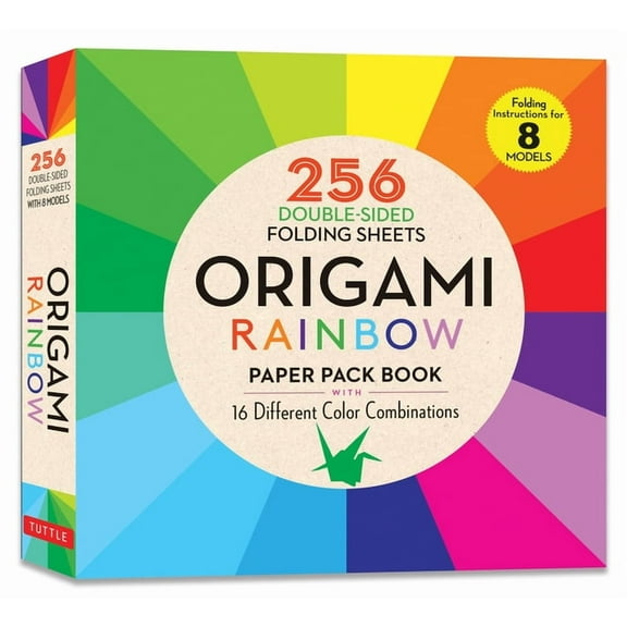 Origami Rainbow Paper Pack Book: 256 Double-Sided Folding Sheets (Includes Instructions for 8 Models), (Paperback)