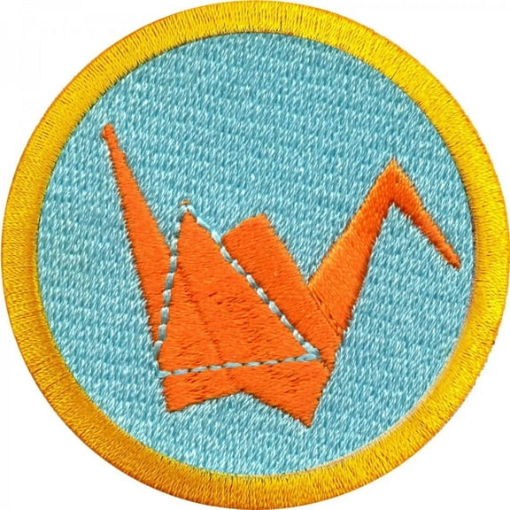 Origami Scout Merit Badge Embroidered Iron-on Patch