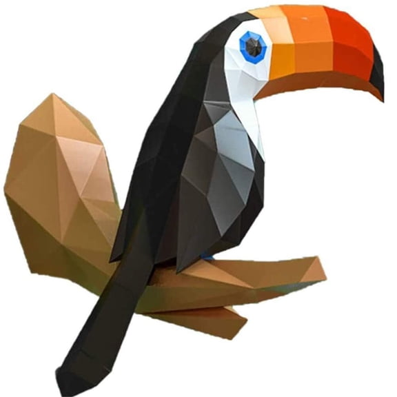 Origami Wall Decoration DIY Wall Paper Trophy DIY Papercraft Cardboard Wall Animal Decoration Paper Statue Decoration