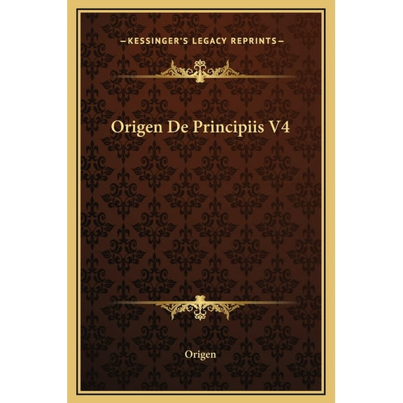 Origen De Principiis V4 (Hardcover)