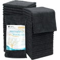 thumbnail image 1 of Orighty Washcloths Bulk Towels Set 50 Pack, Highly Absorbent and Super Soft Microfiber Fingertip Towels, Multi-Purpose Wash Cloths for Bathroom, Hotel, Spa, and Gym, 12x12 Inch, Black, 1 of 14
