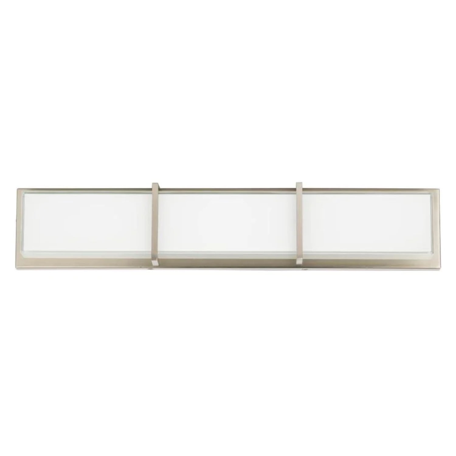 Brighton 27-Inch Brushed Nickel LED Vanity Light with White Glass Shade