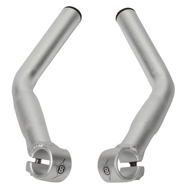 Origin-8 Comp Lite Alloy Bar End Set Long L-Bend Silver Mountain Commuter Bike