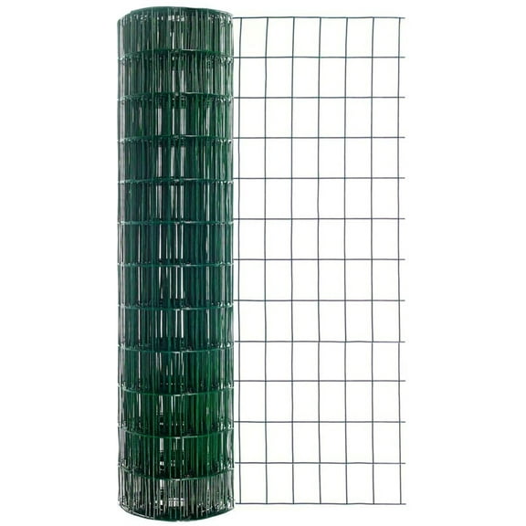 Garden Craft 36in H x 50ft W Green Vinyl 16ga Steel Fence with 2in x 3in Openings