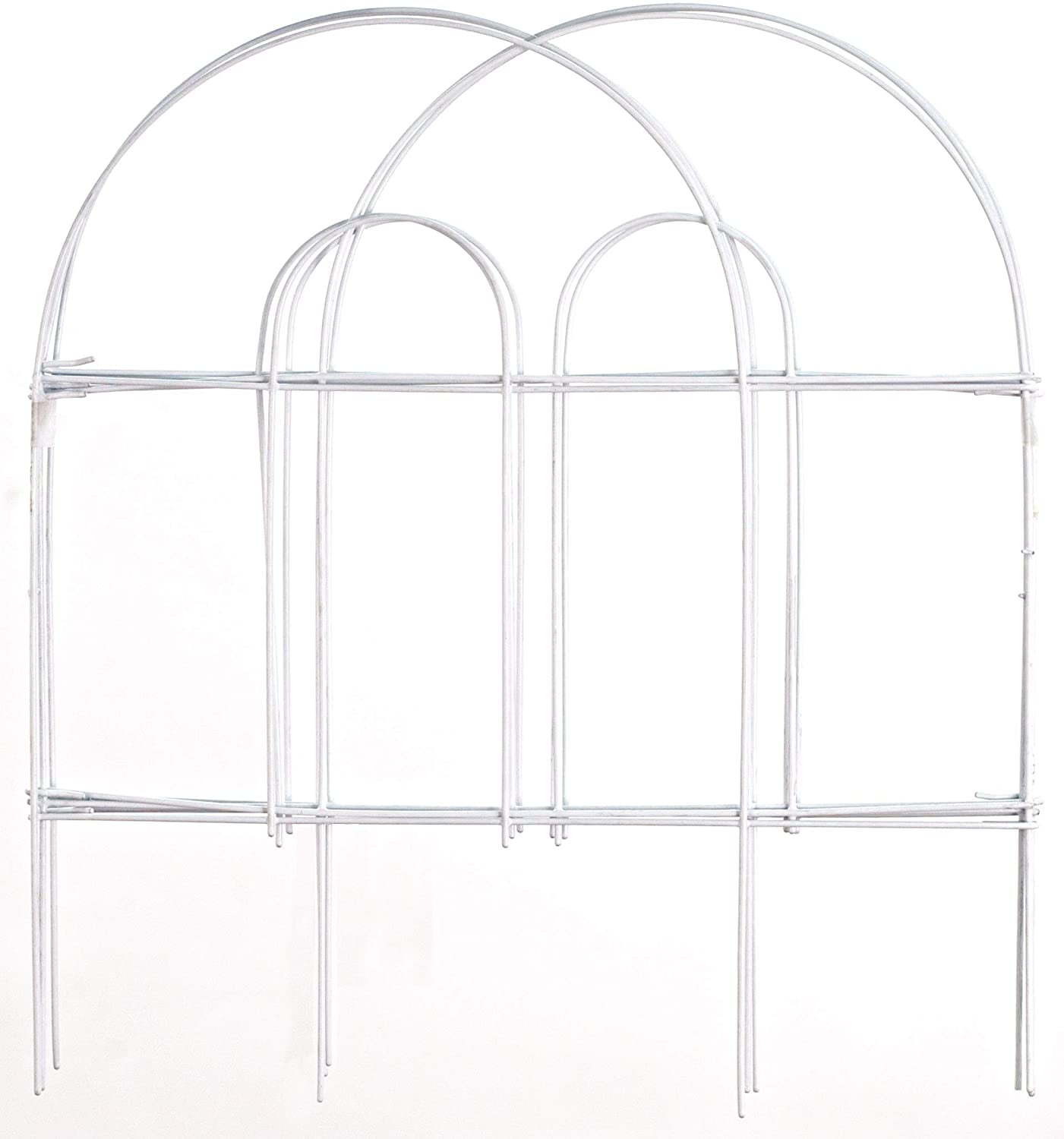 Origin Point Metal Garden Border Round Folding Fence, White, 18-Inch x 8-Feet