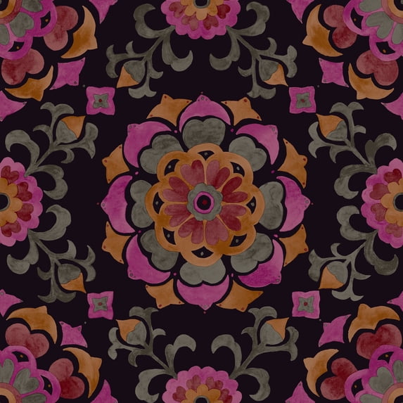 Origin Tracy Multicolor Medallion Wallpaper, 20.5-in by 33-ft